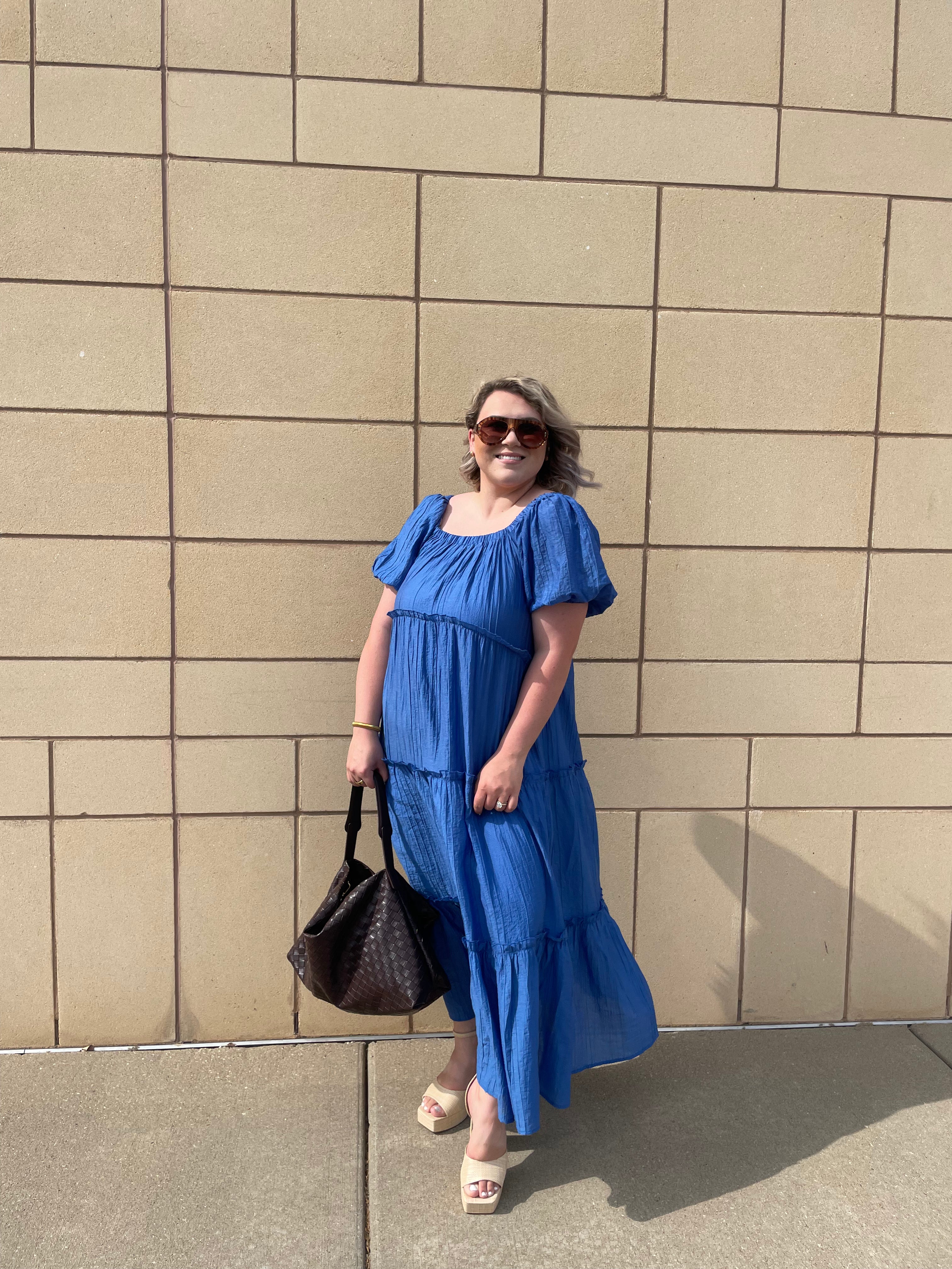 Umgee Textured Tiered Midi Dress